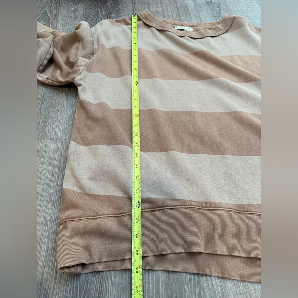 We The Free Nevermind Pullover Tunic Sweatshirt Two-Tone Tan/Brown Small - Picture 9 of 10